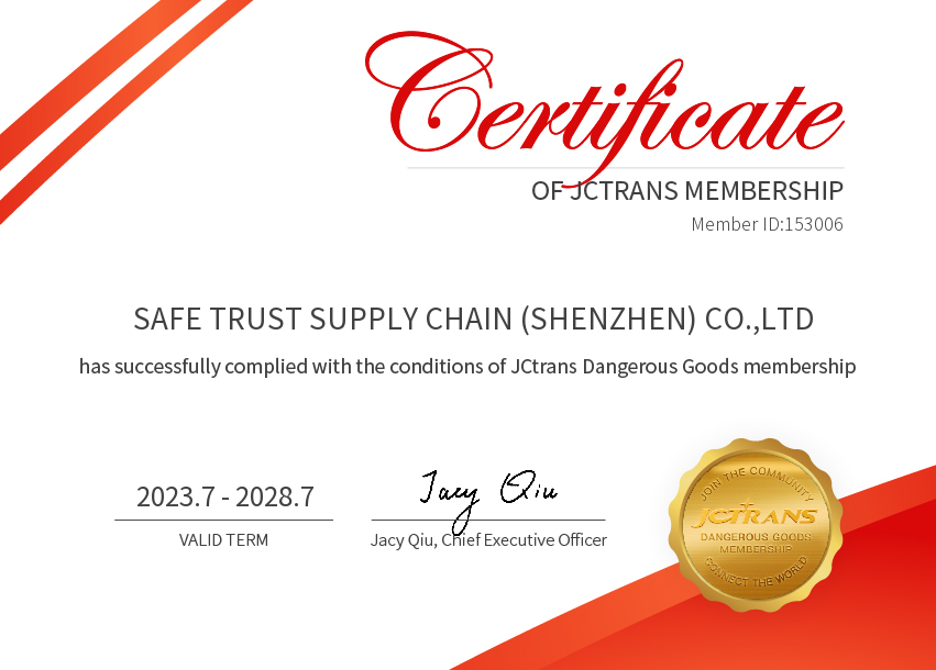 SAFE TRUST SUPPLY CHAIN (SHENZHEN) CO.,LTDDangerous GCP