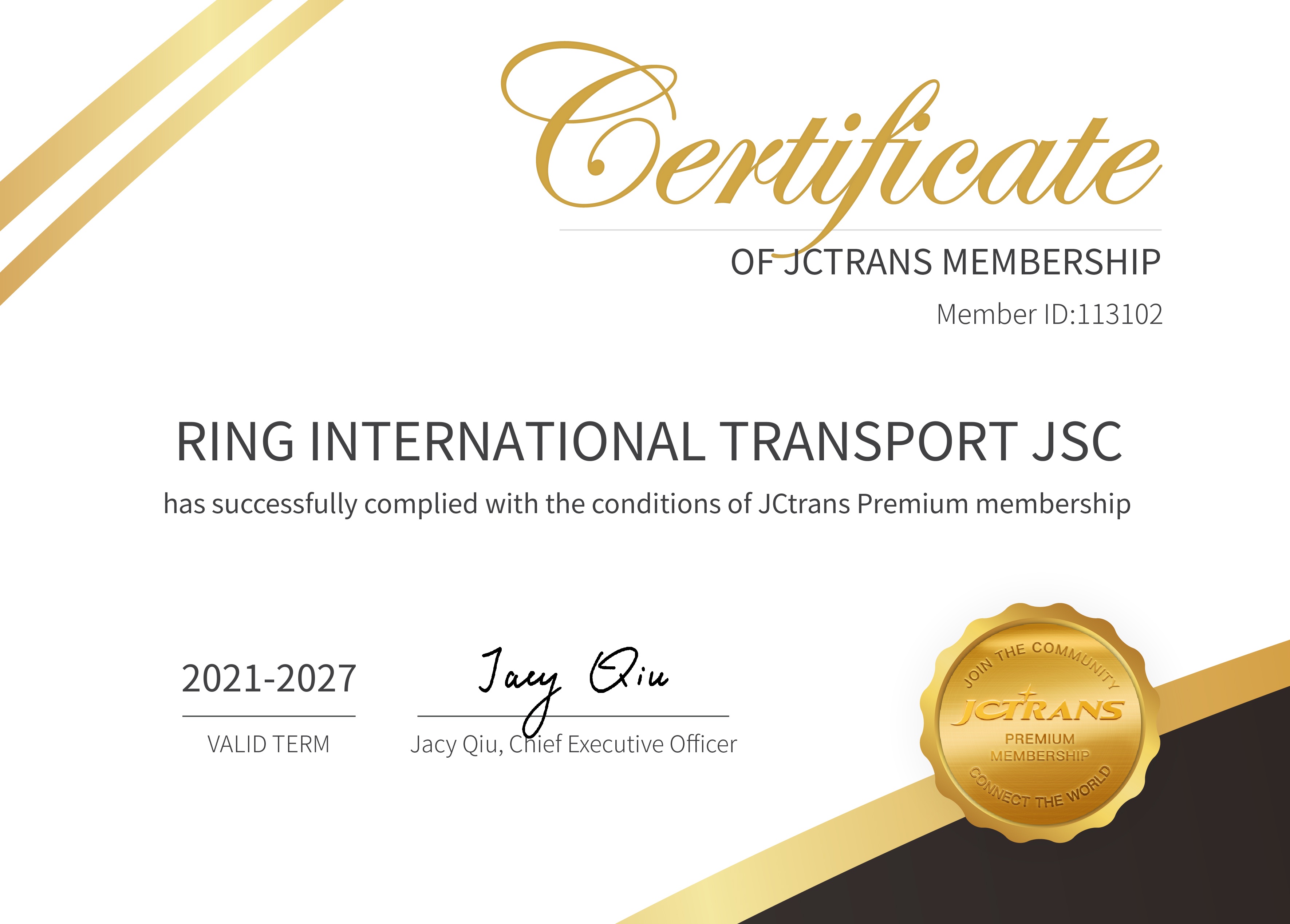 RING INTERNATIONAL TRANSPORT JSCJCTrans