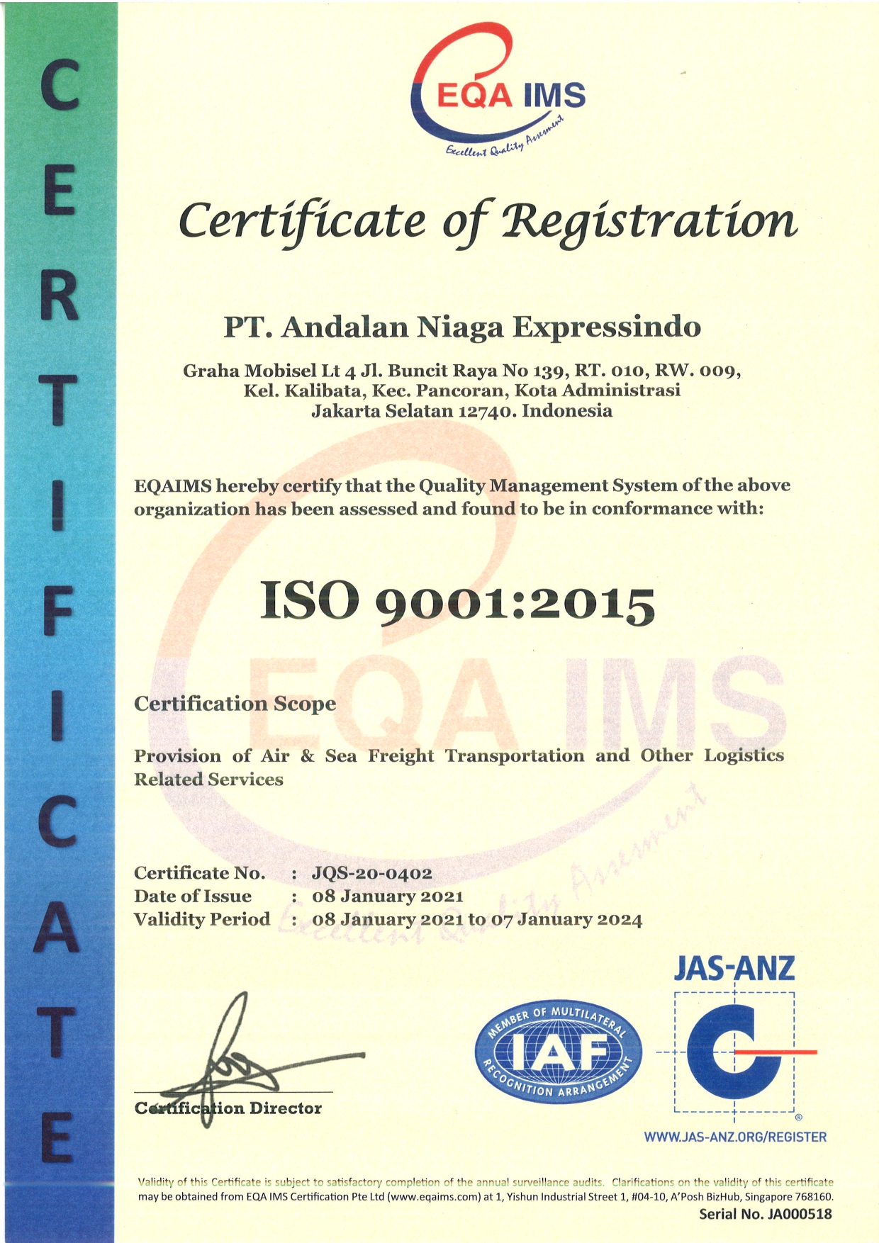 PT. Andalan Niaga ExpressindoISO