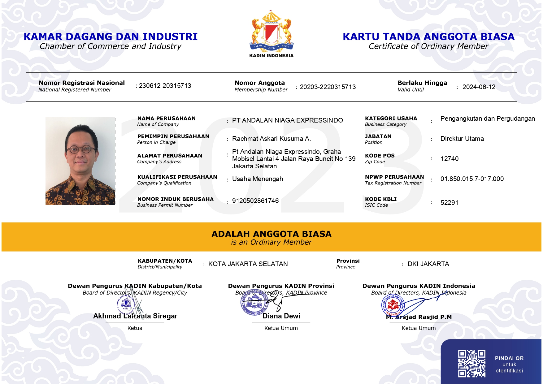 PT. Andalan Niaga ExpressindoKADIN