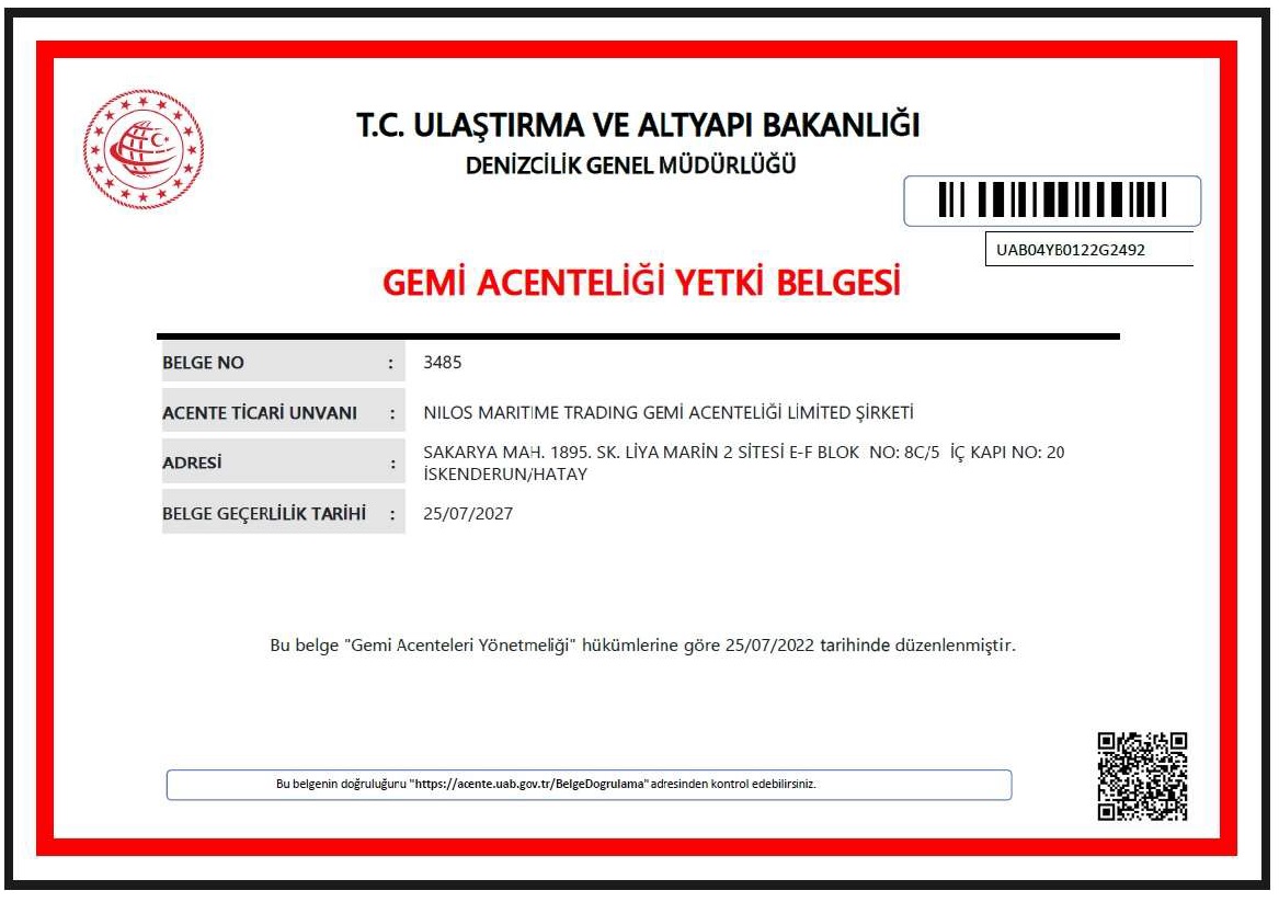 Noneregistration certificate