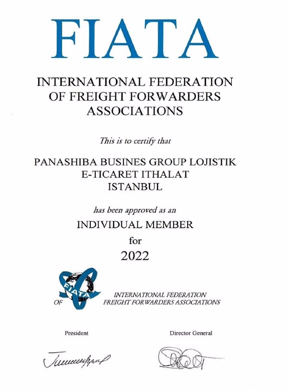 PANASHIBA BUSINES GROUP LOJISTIK E-TICARET ITHALAT IHRACAT SANAYI VE TICARET LIMITED SIRKETIFIATA