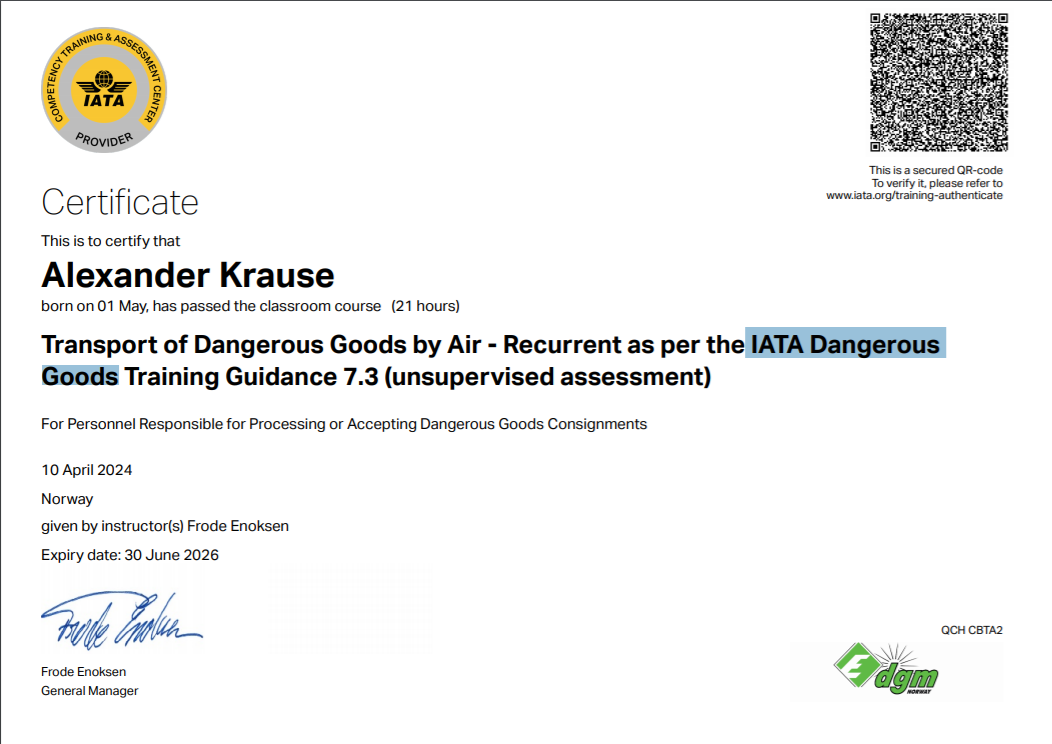 K2 Project Forwarding ASIATA Dangerous Goods