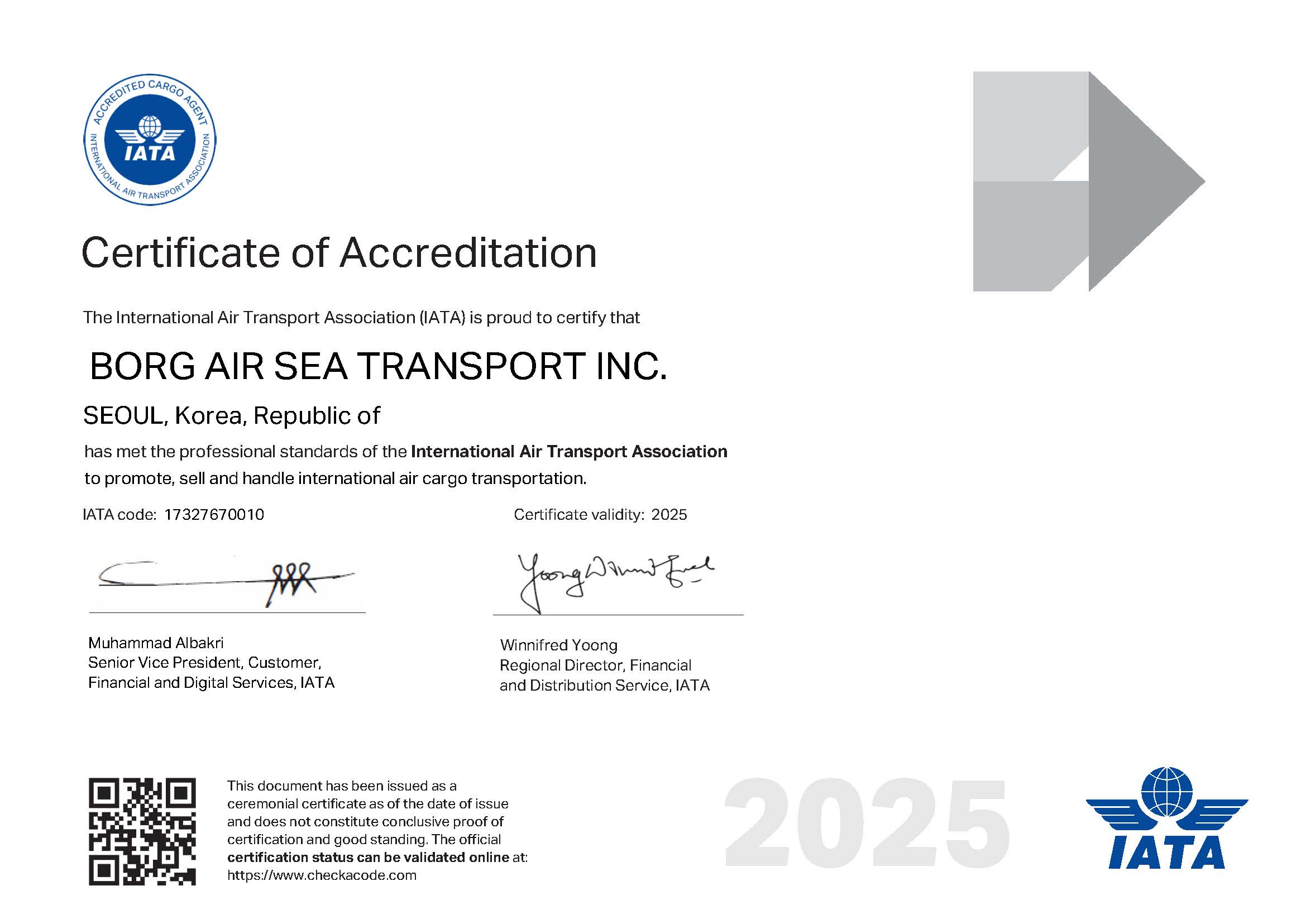 Borg Air Sea Transport Inc