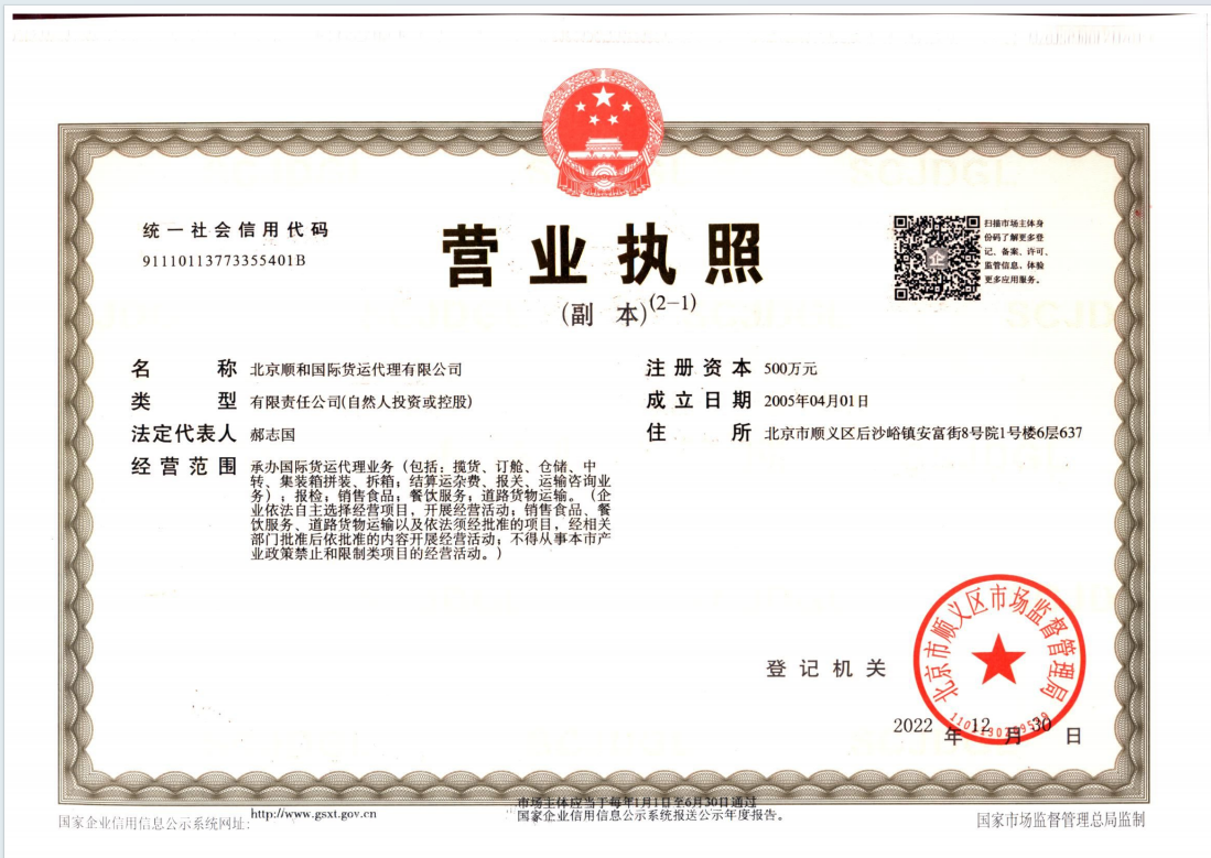 BEIJING SHUNHE INTERNATIONAL FORWARDING CO.,LTD.