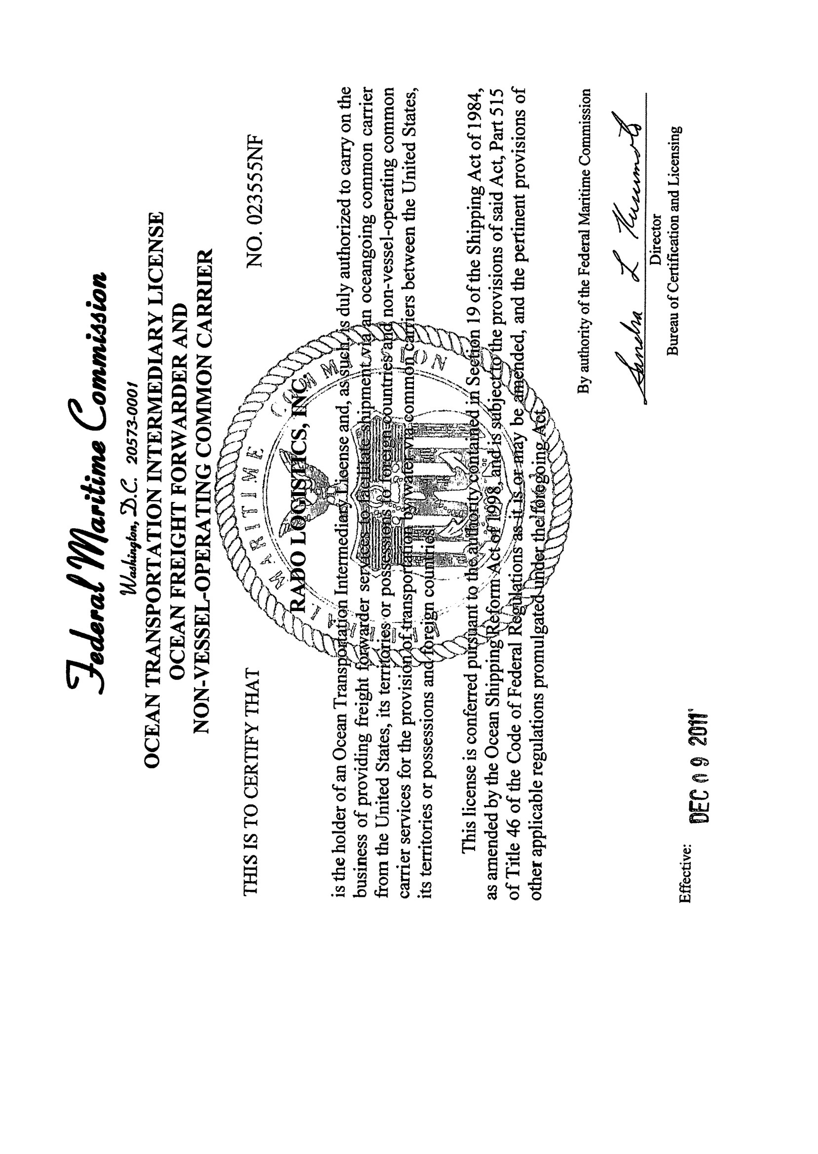 Rado Logistics, Inc.IAC
