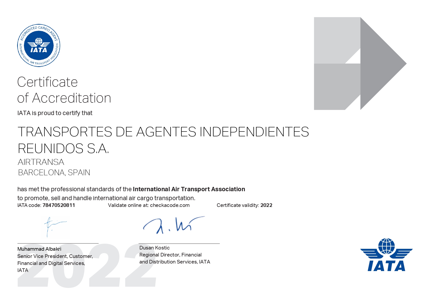 AIRTRANSA, T.A.I.R., S.A.