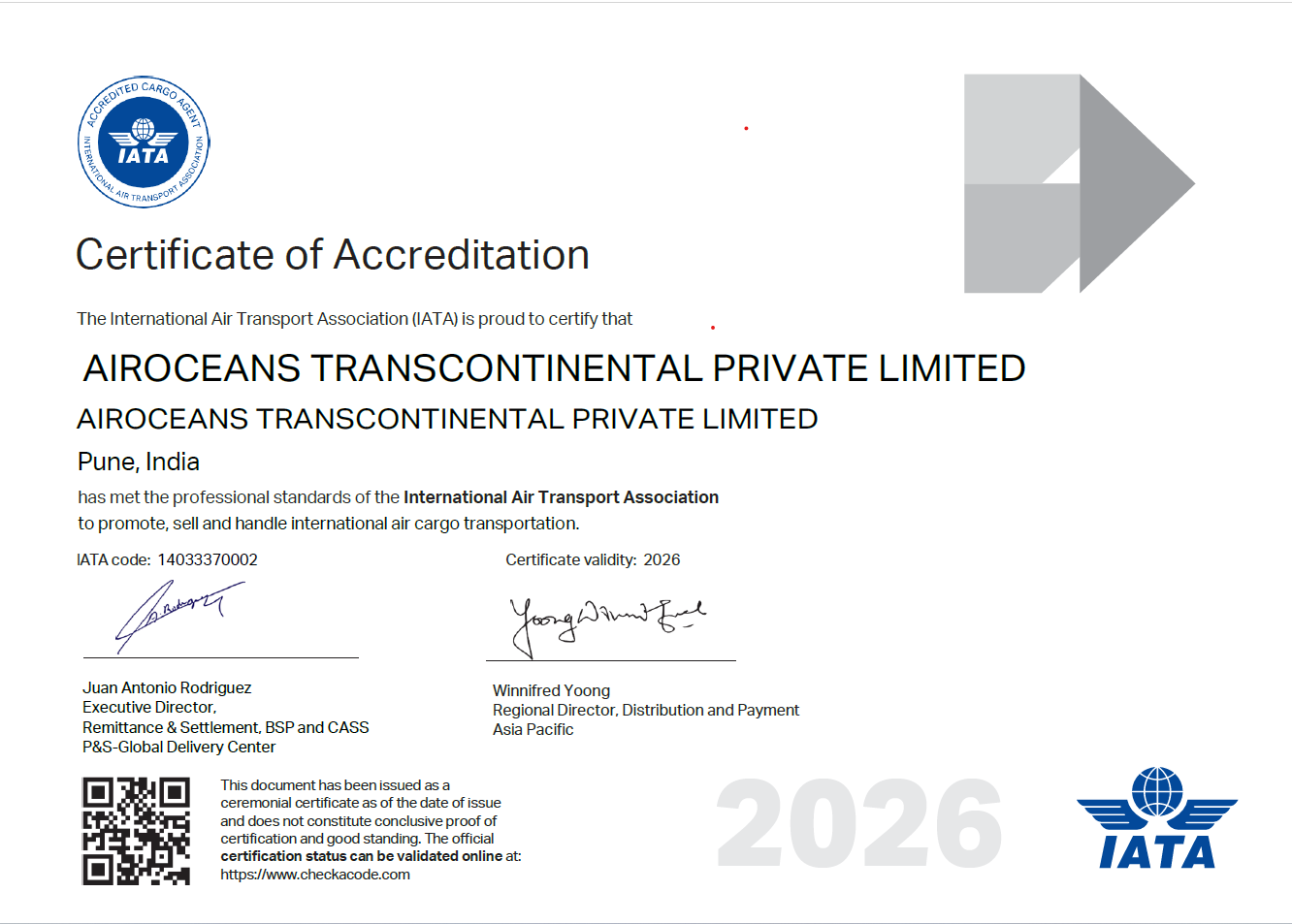 AIROCEANS TRANSCONTINENTAL PRIVATE LIMITED