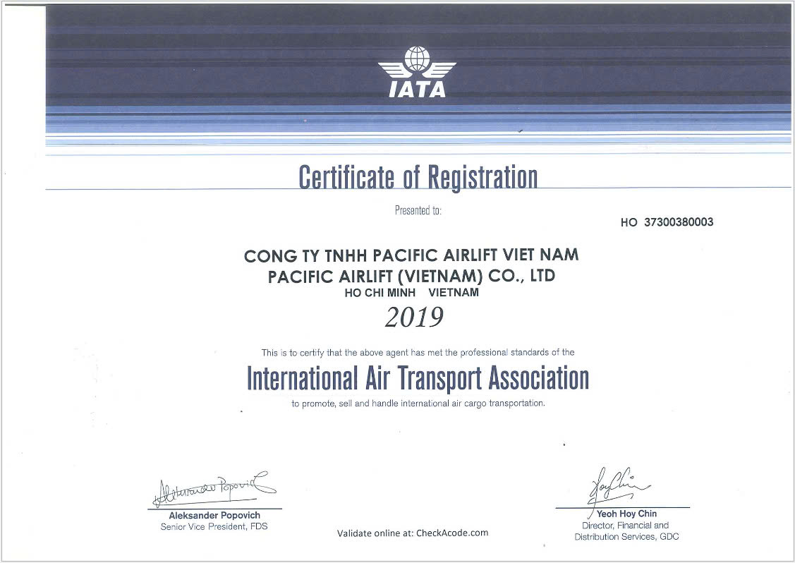 PACIFIC AIRLIFT VIETNAM CO., LTD