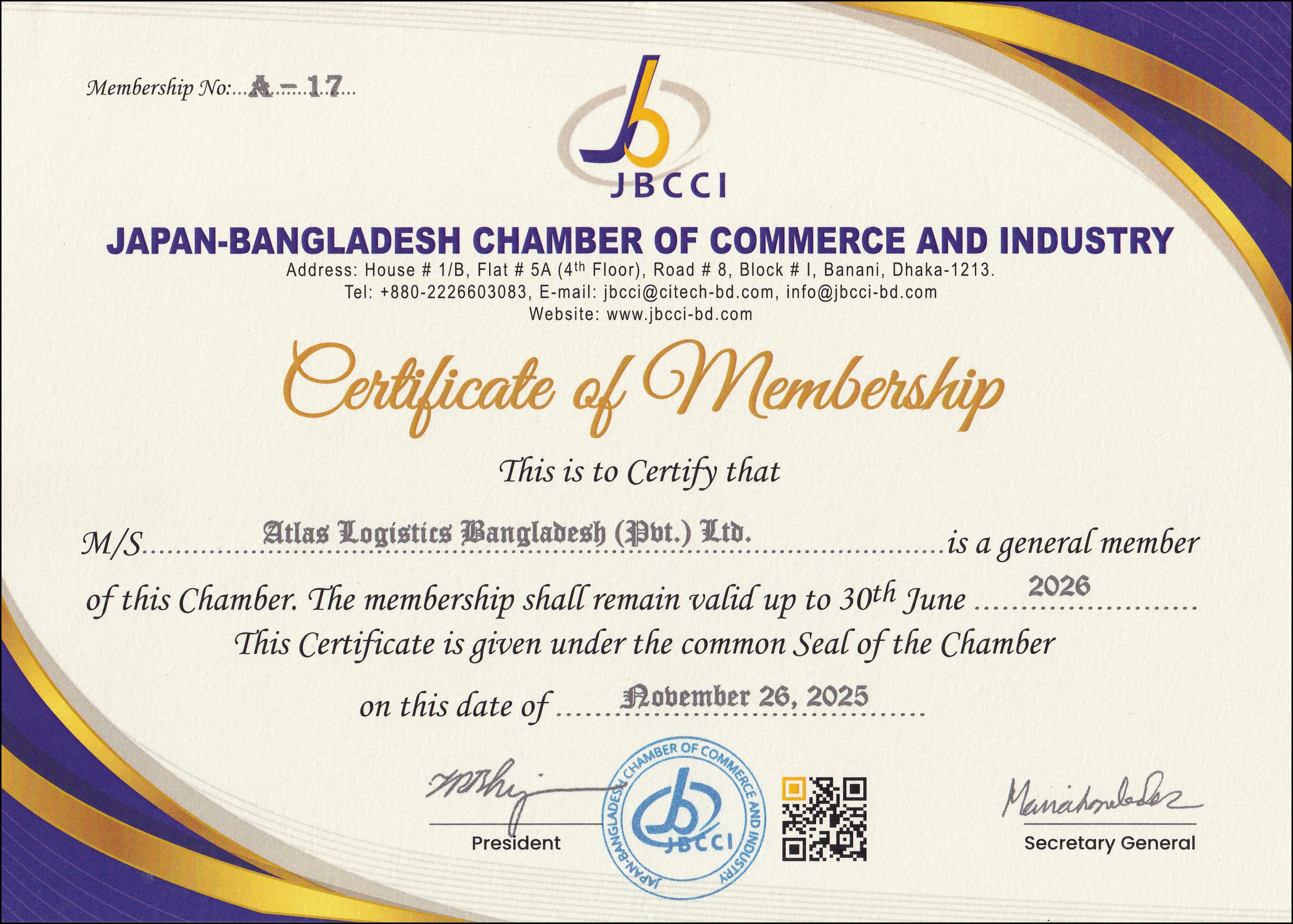 ATLAS LOGISTICS BANGLADESH (PVT.) LIMITED.JBCCI