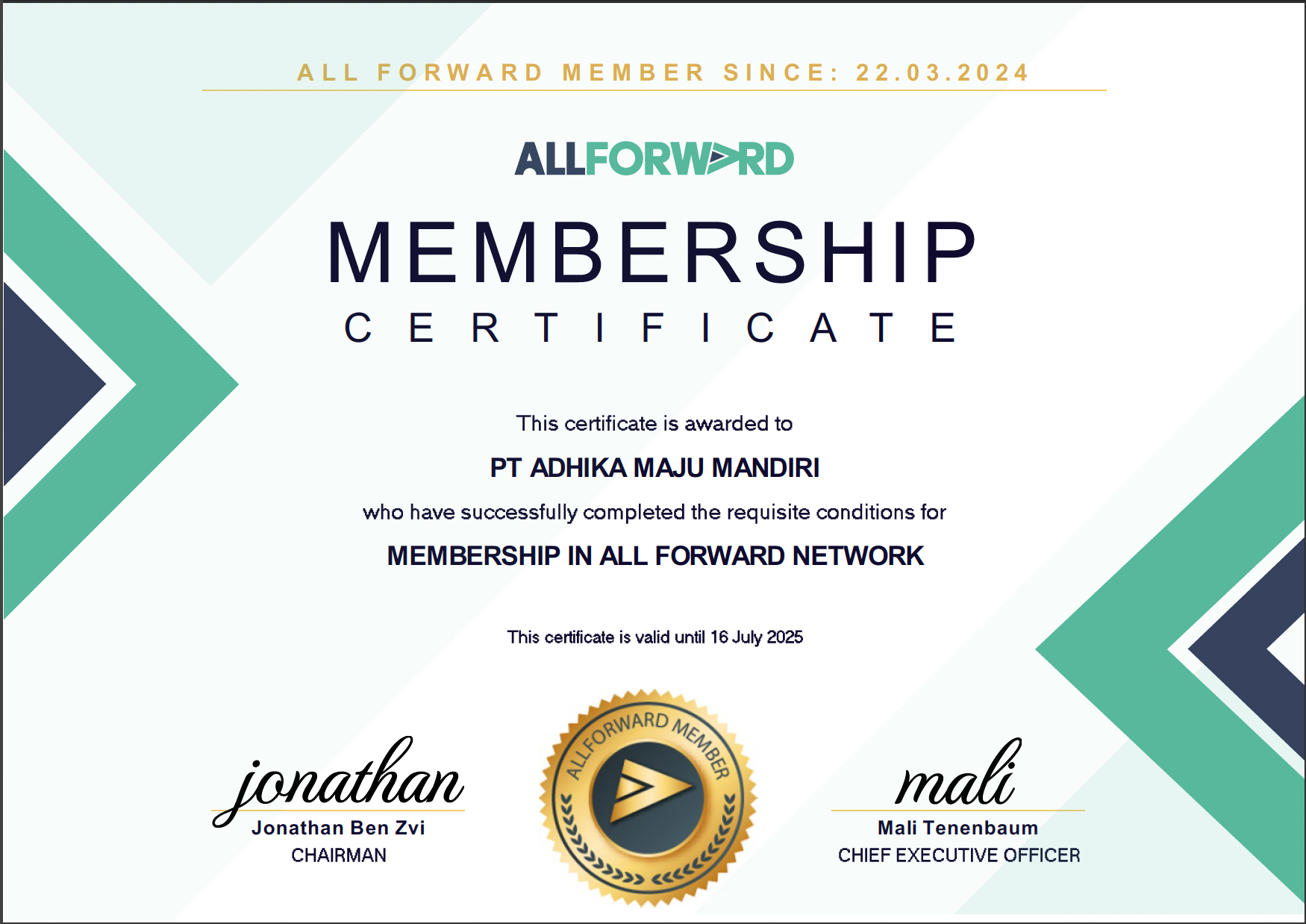 PT ADHIKA MAJU MANDIRIall forward