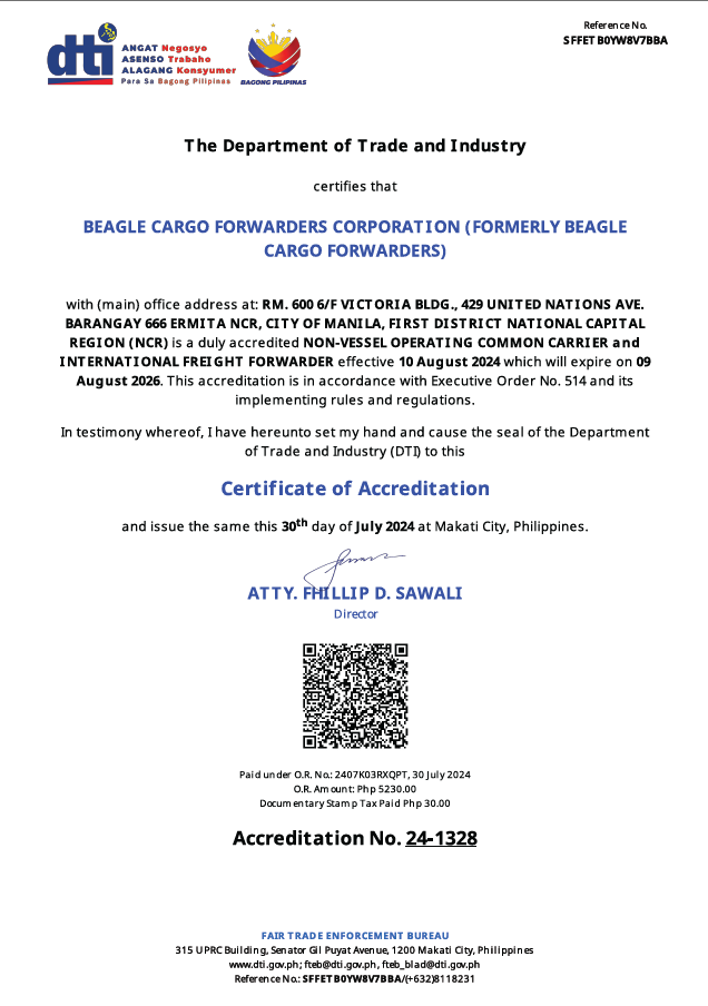 Beagle Cargo Forwarders CorporationDTI