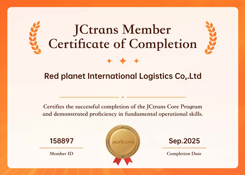Red planet International Logistics Co,.LtdJC TRANS Certifiate