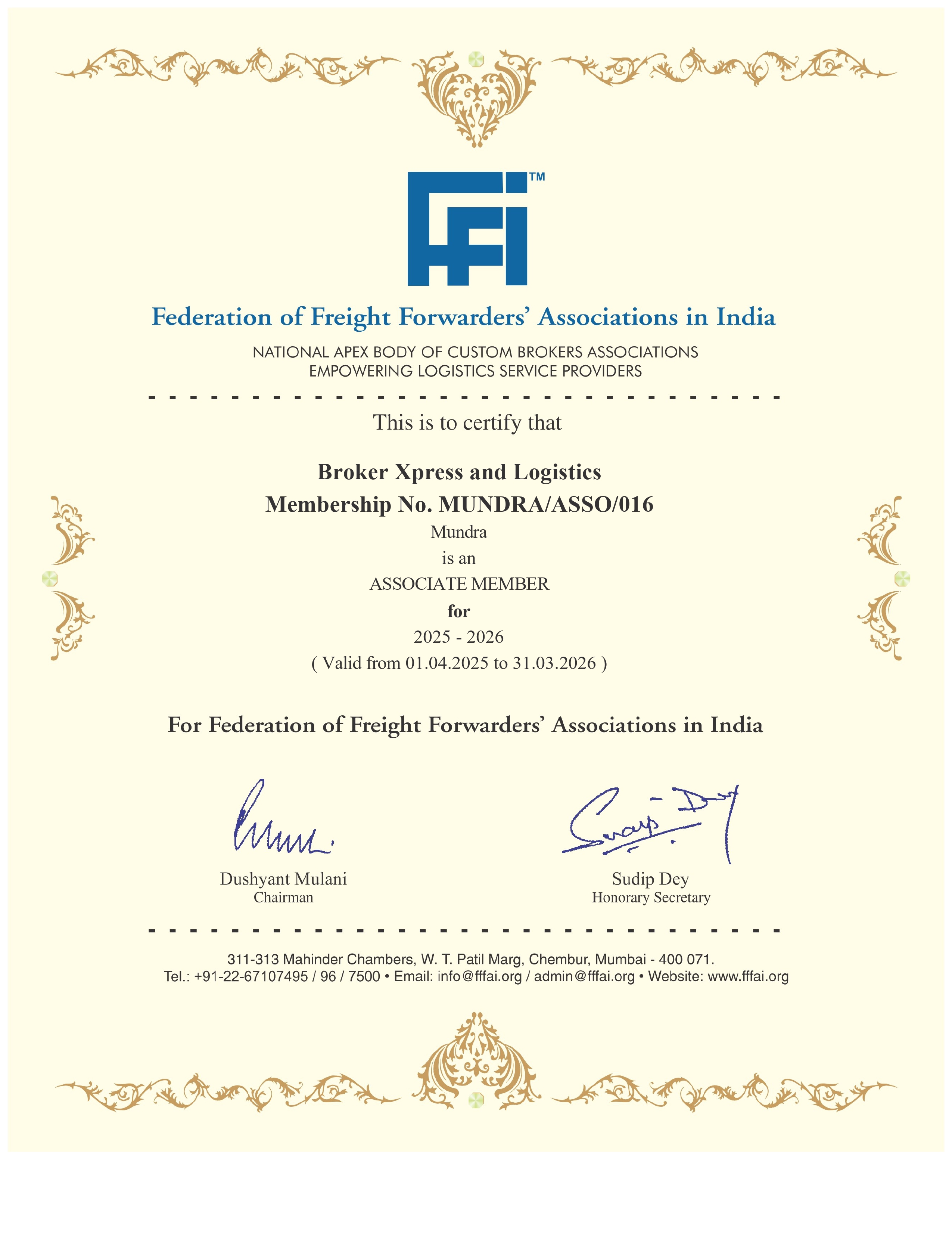 BROKER XPRESS AND LOGISTICSFFFAI