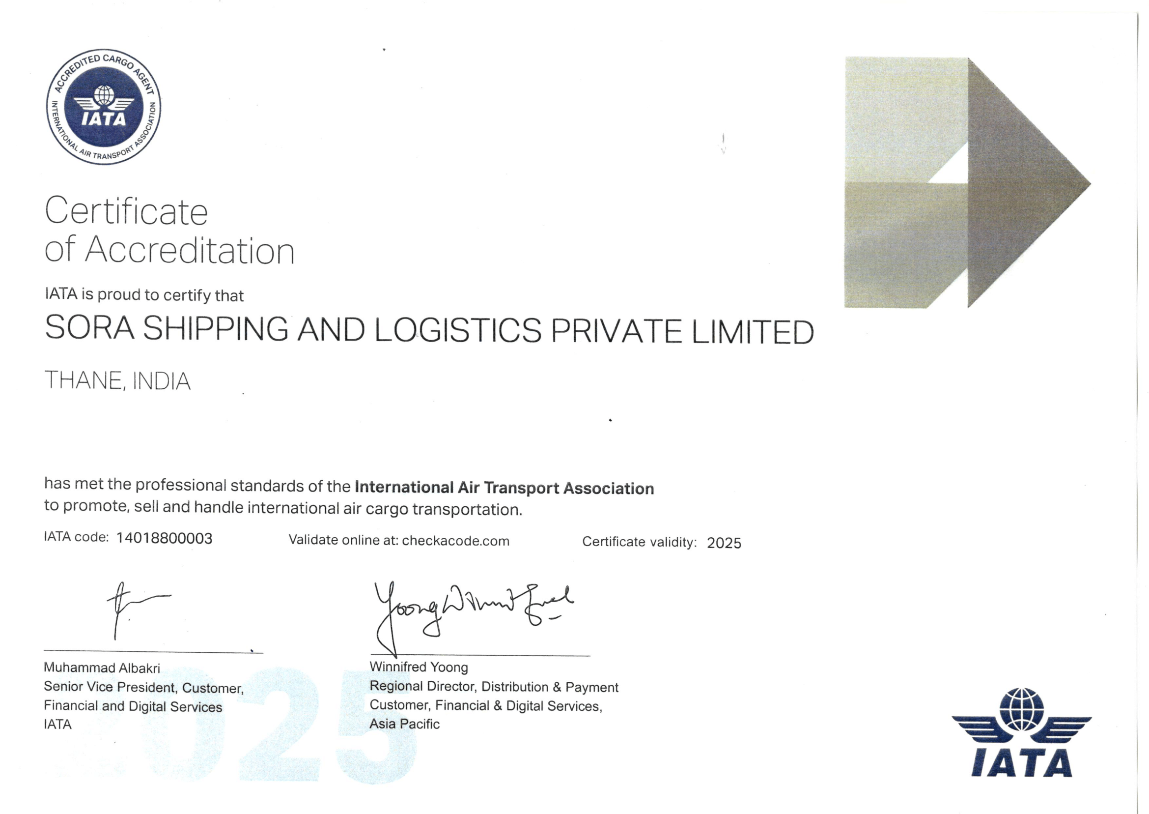 SORA SHIPPING AND LOGISTICS PRIVATE LIMITED