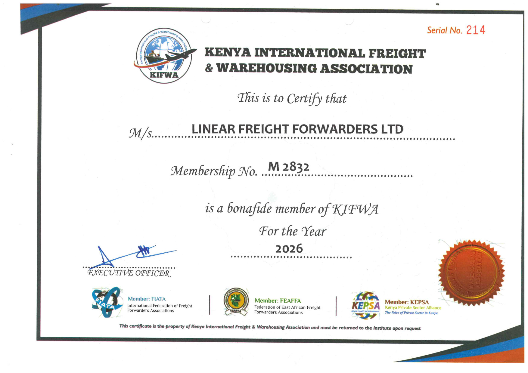 Linear Freight Forwarders LimitedKIFWA