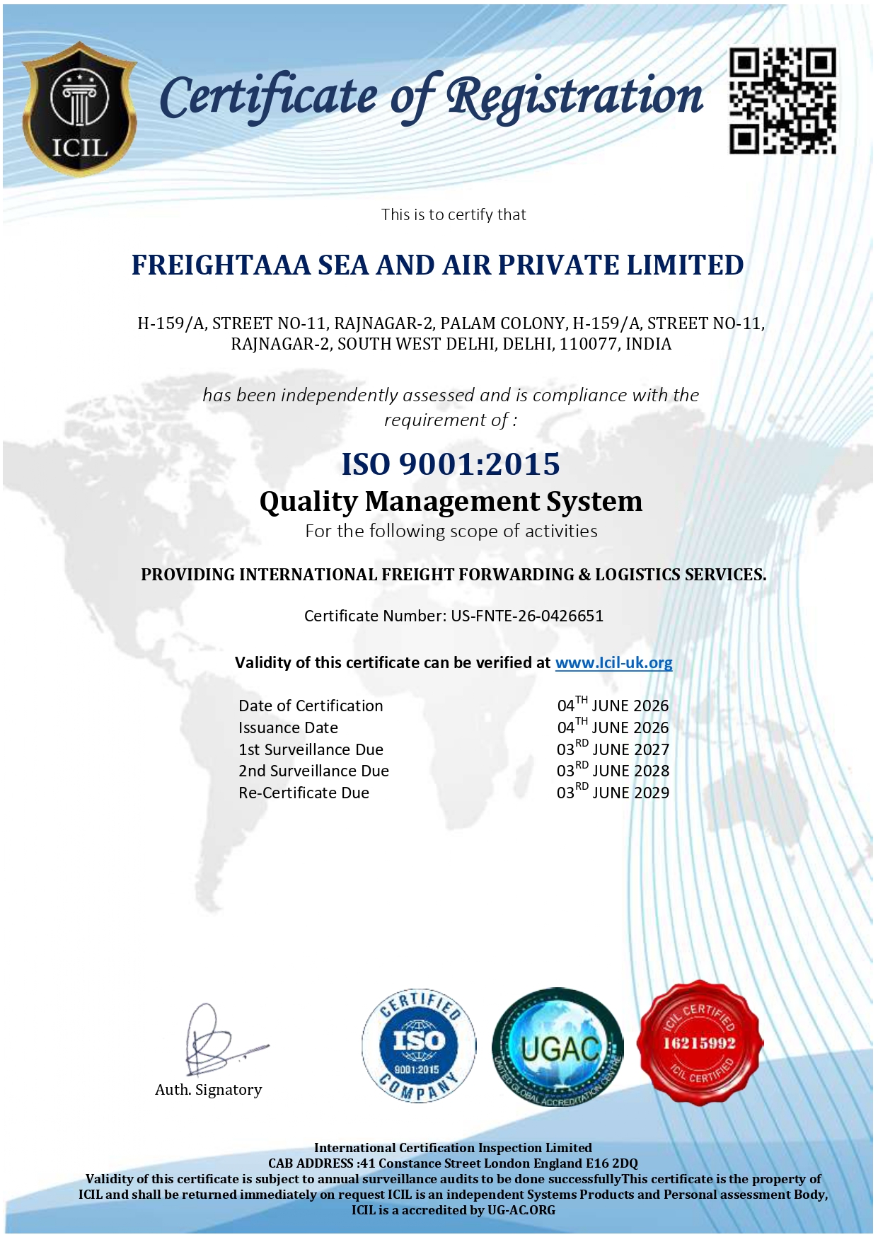 FREIGHTAAA SEA AND AIR PRIVATE LIMITED