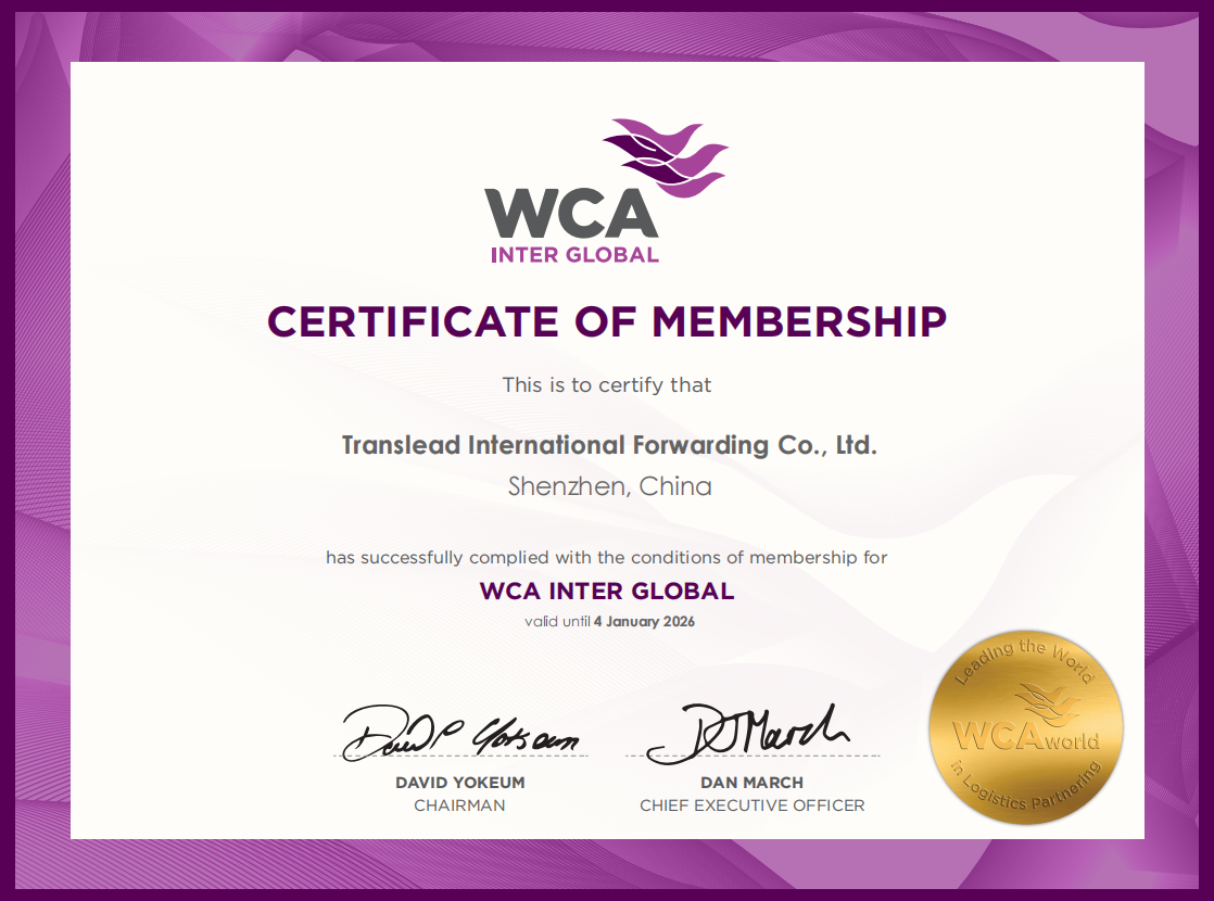 TRANSLEAD INTERNATIONAL FORWARDING CO.,LIMITEDWCA