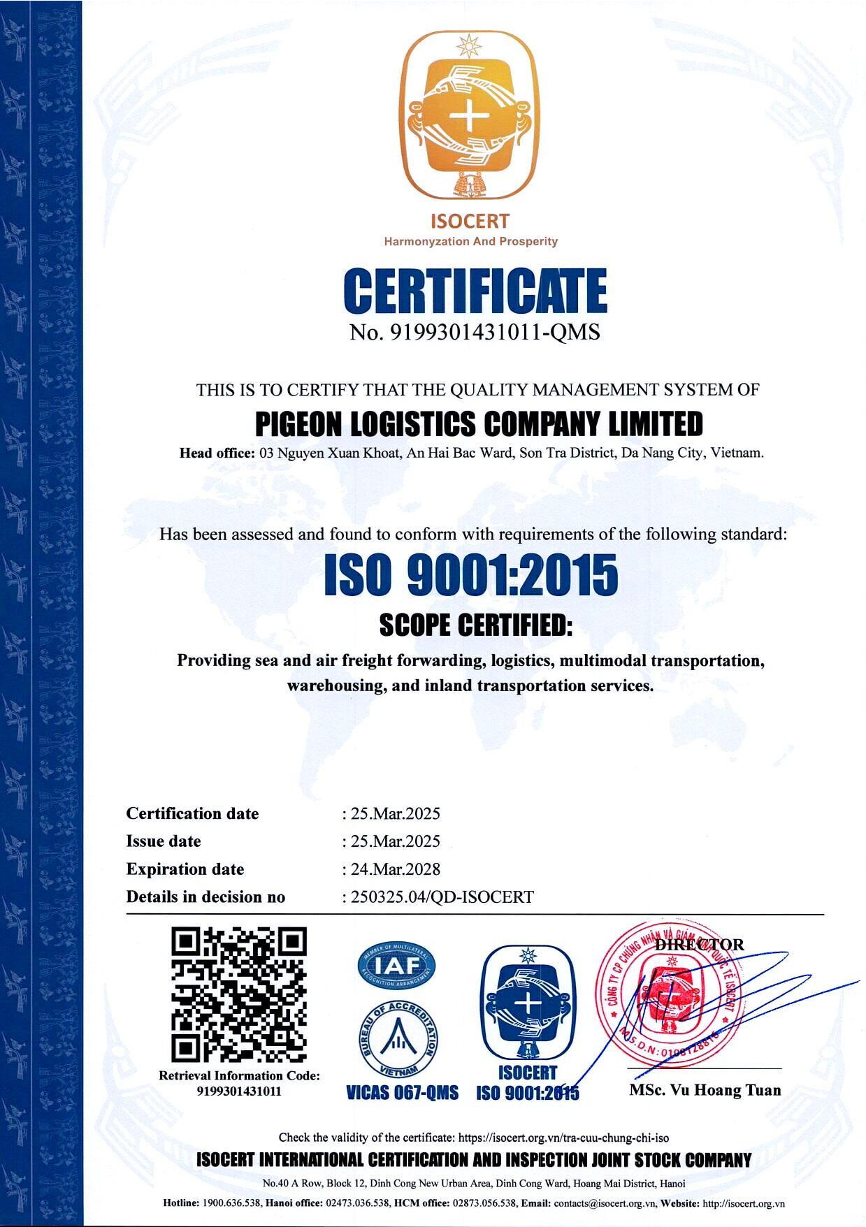PIGEON LOGISTICS CO., LTD.