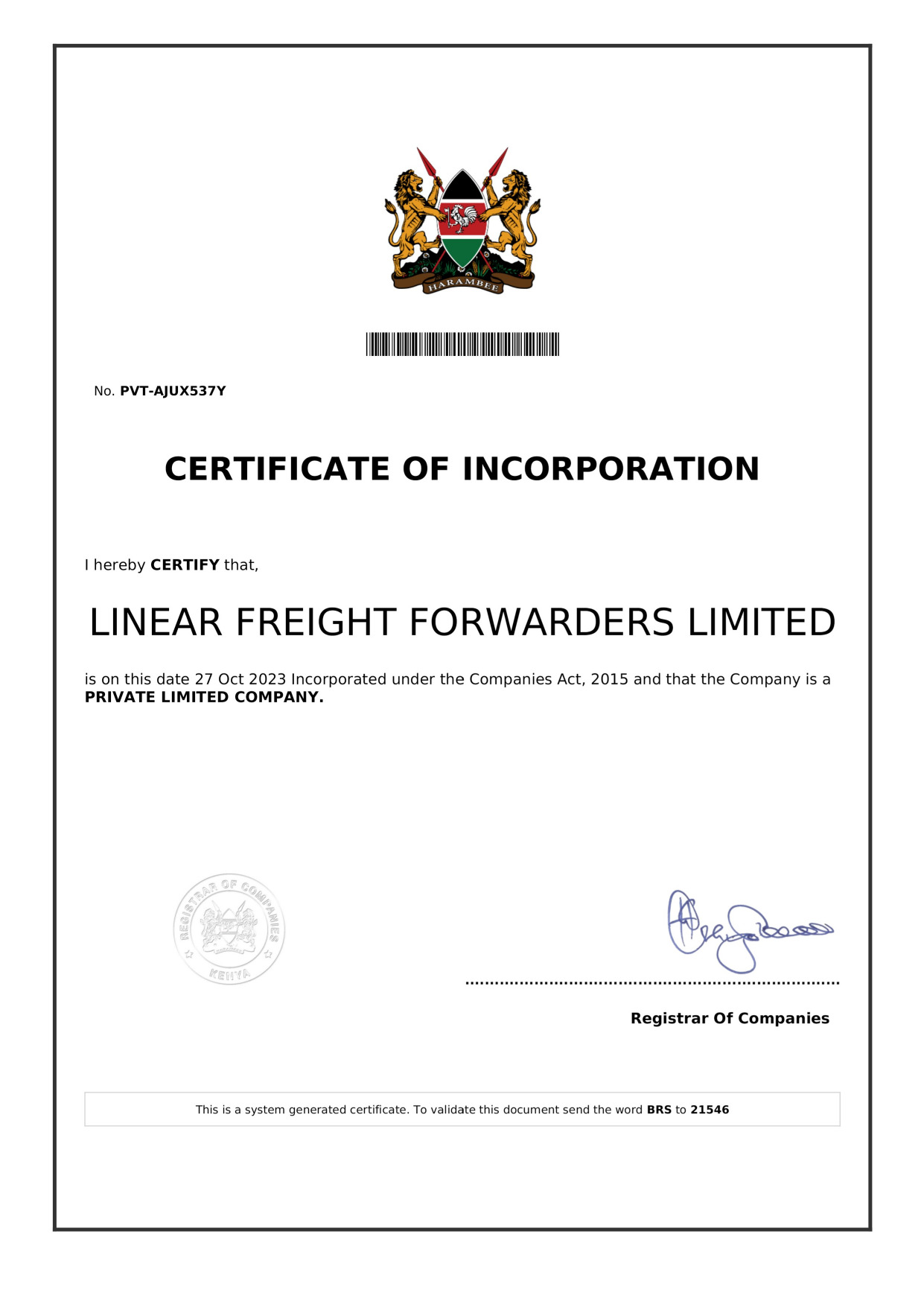 Linear Freight Forwarders Limited