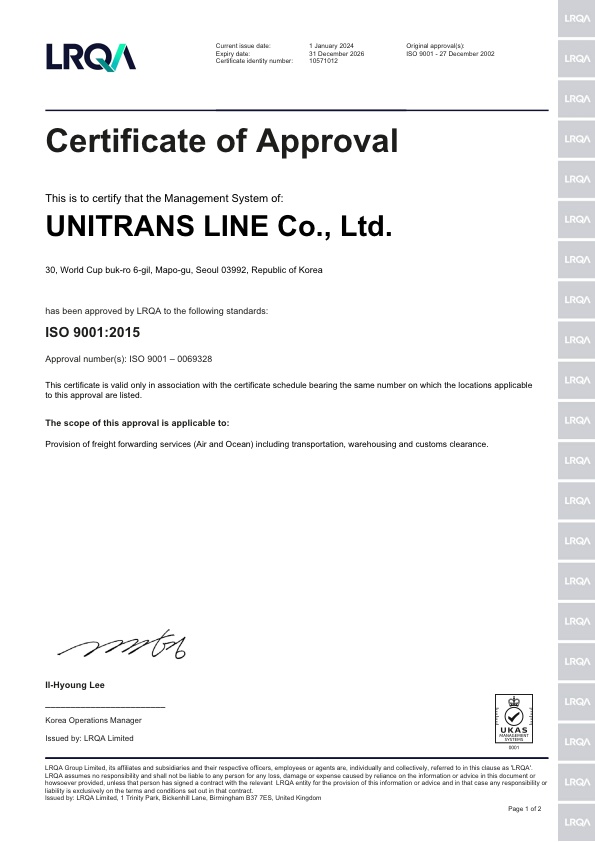 UNITRANS LINE CO.,LTD.