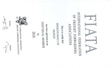 KINGSCOTE ROJAY LIMITED(KRL)FIATA certificate