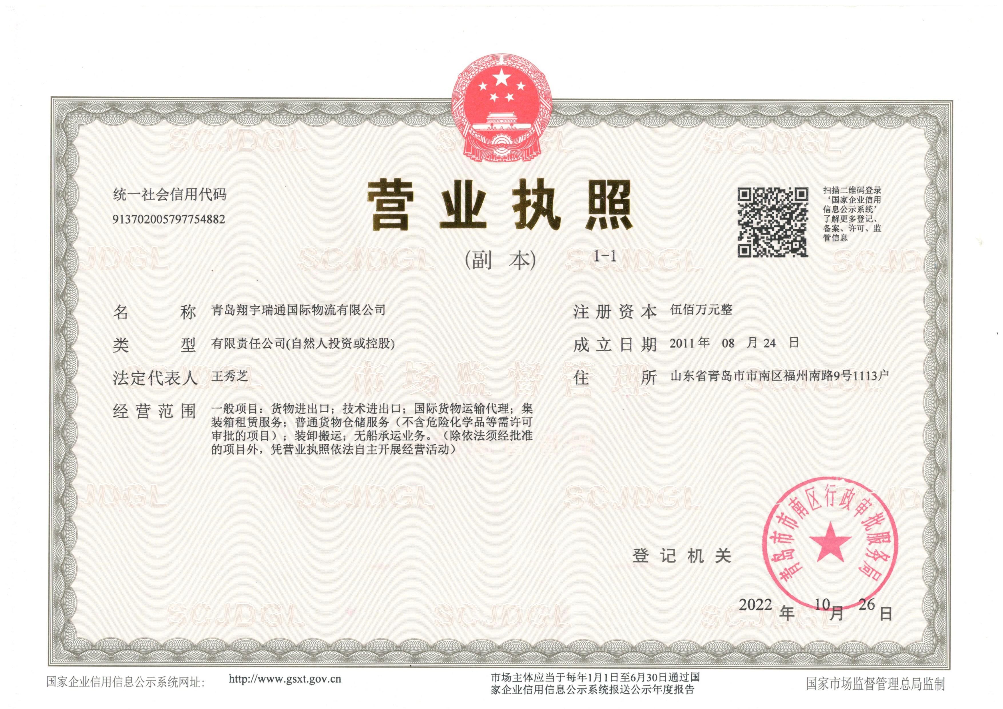 QINGDAO XIANGYU INTERNATIONAL LOGISTICS CO., LTD.