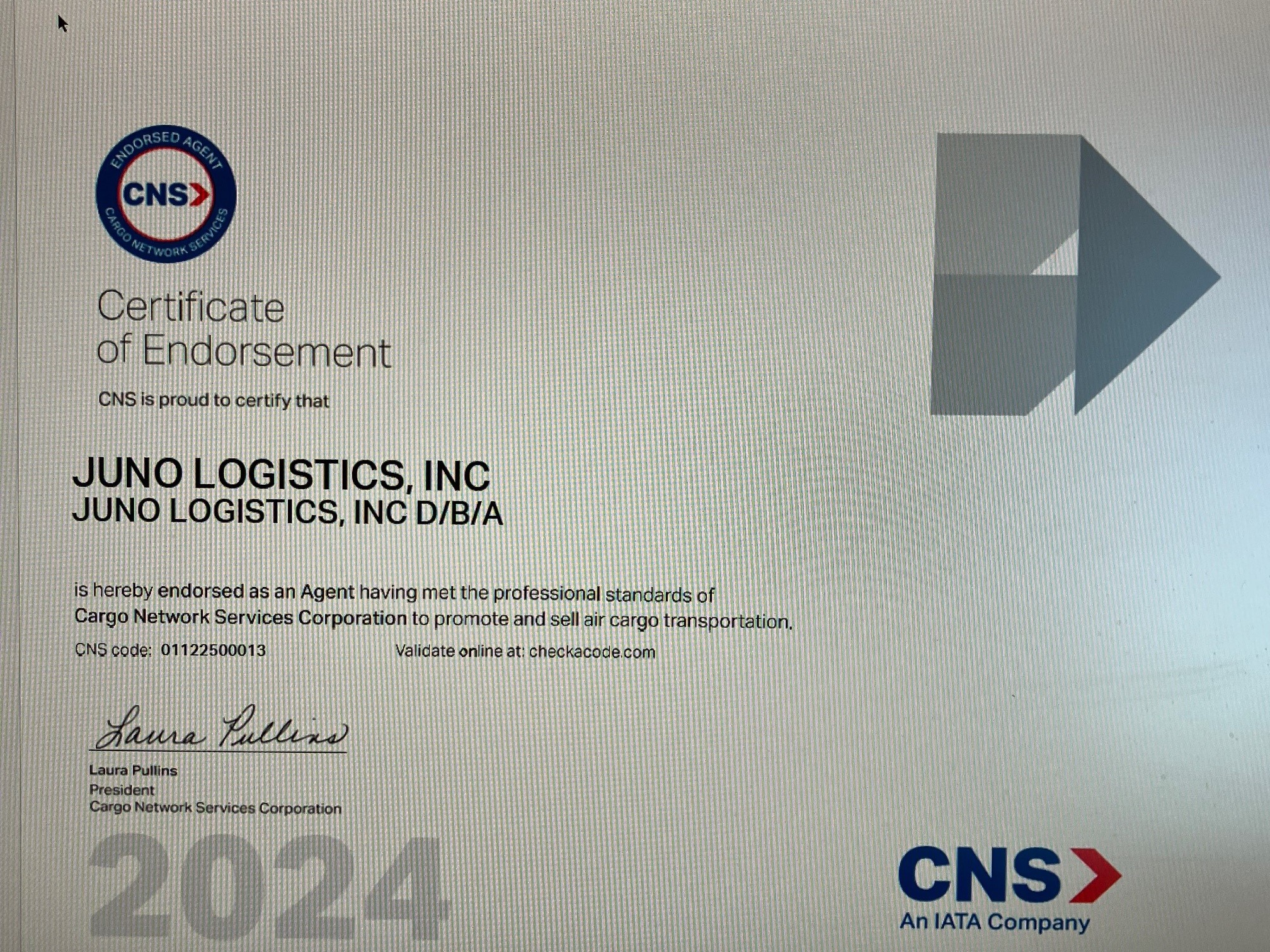 Juno LogisticsIATA Juno Logistics