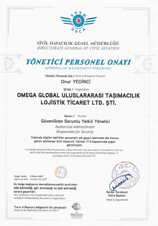 Omega Global International Transport & Logistics Ltd.SIVIL HAVACILIK PRSONEL