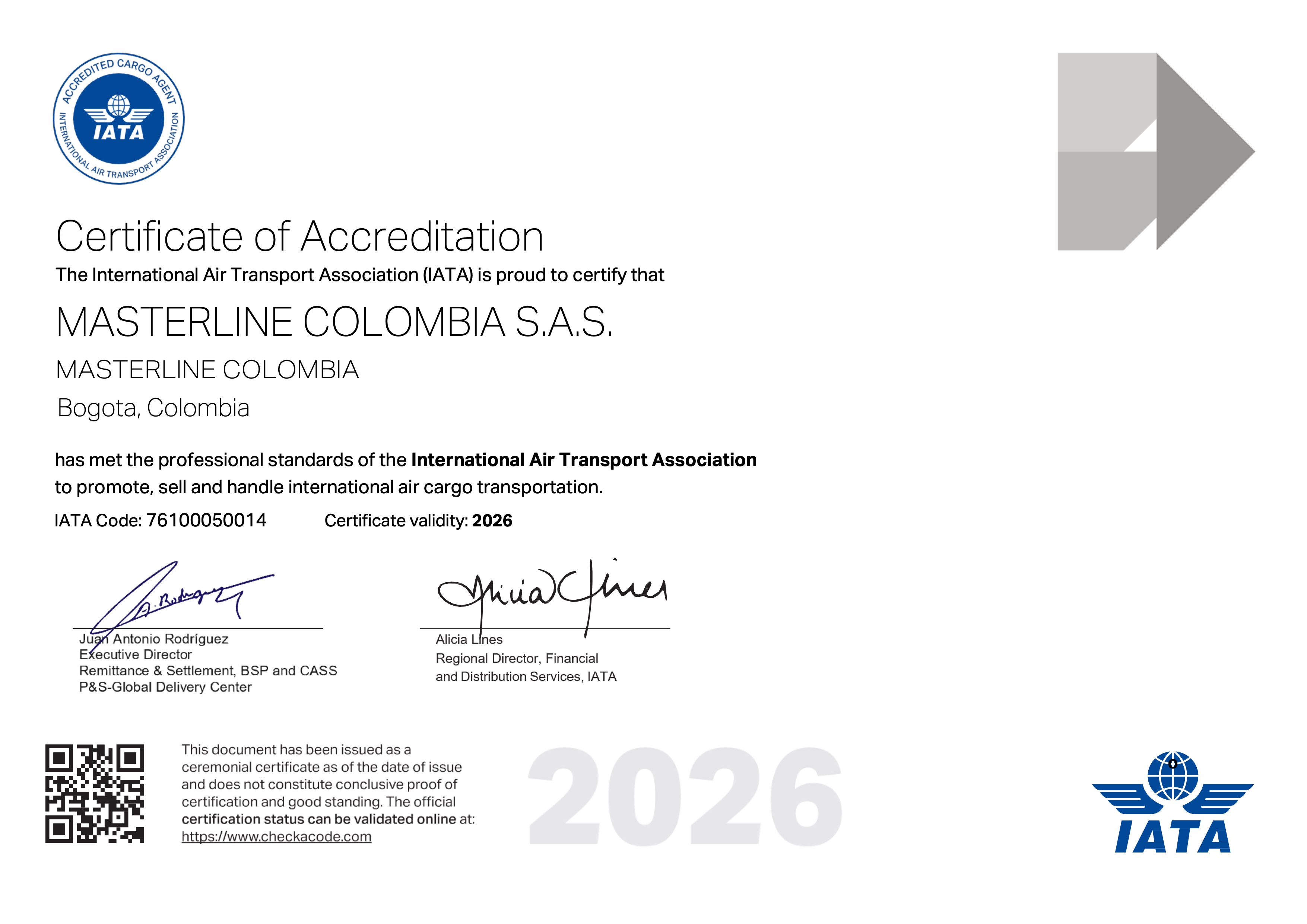 MASTERLINE COLOMBIA S A S