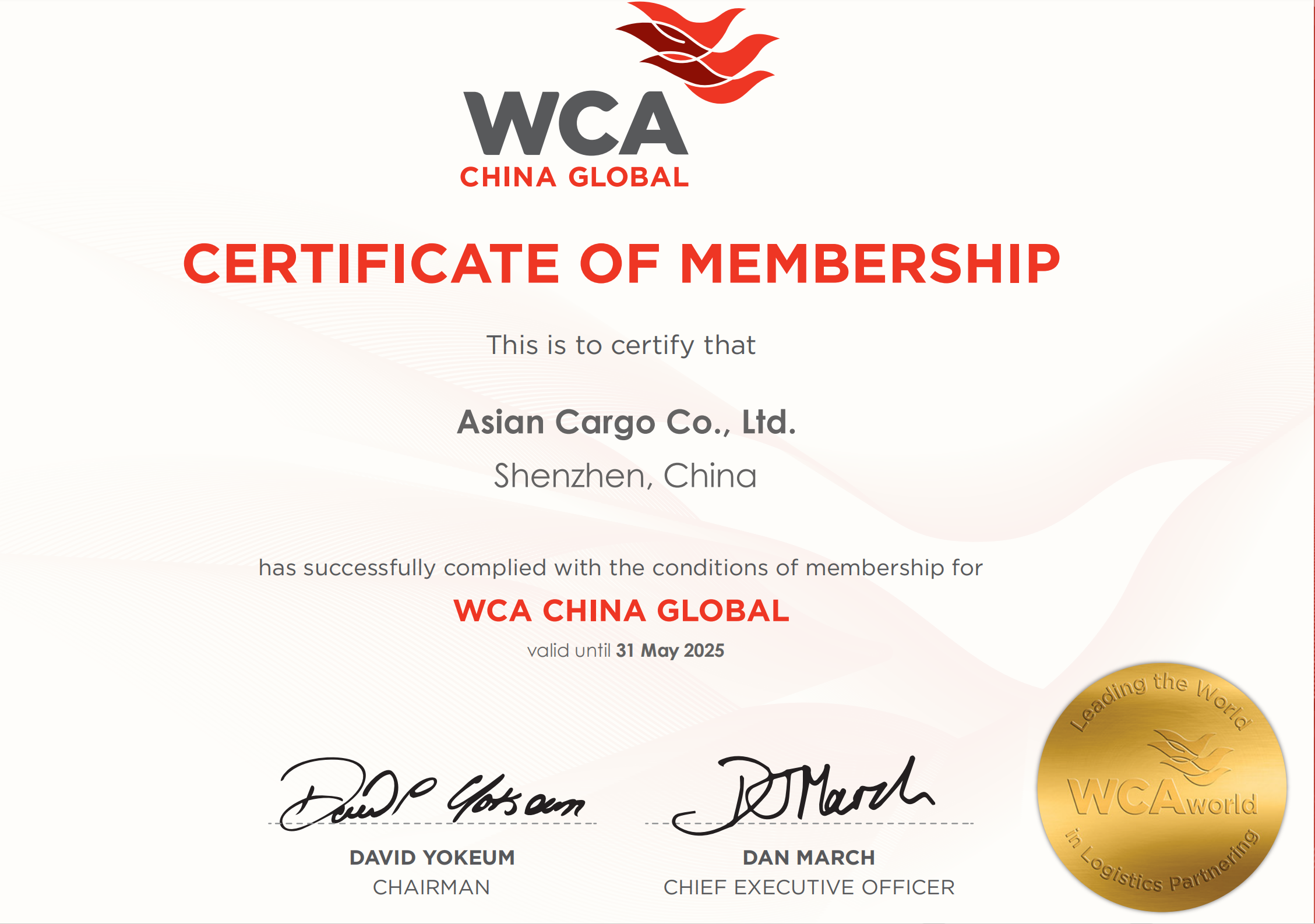 ASIAN CARGO CO.,LTDWCA