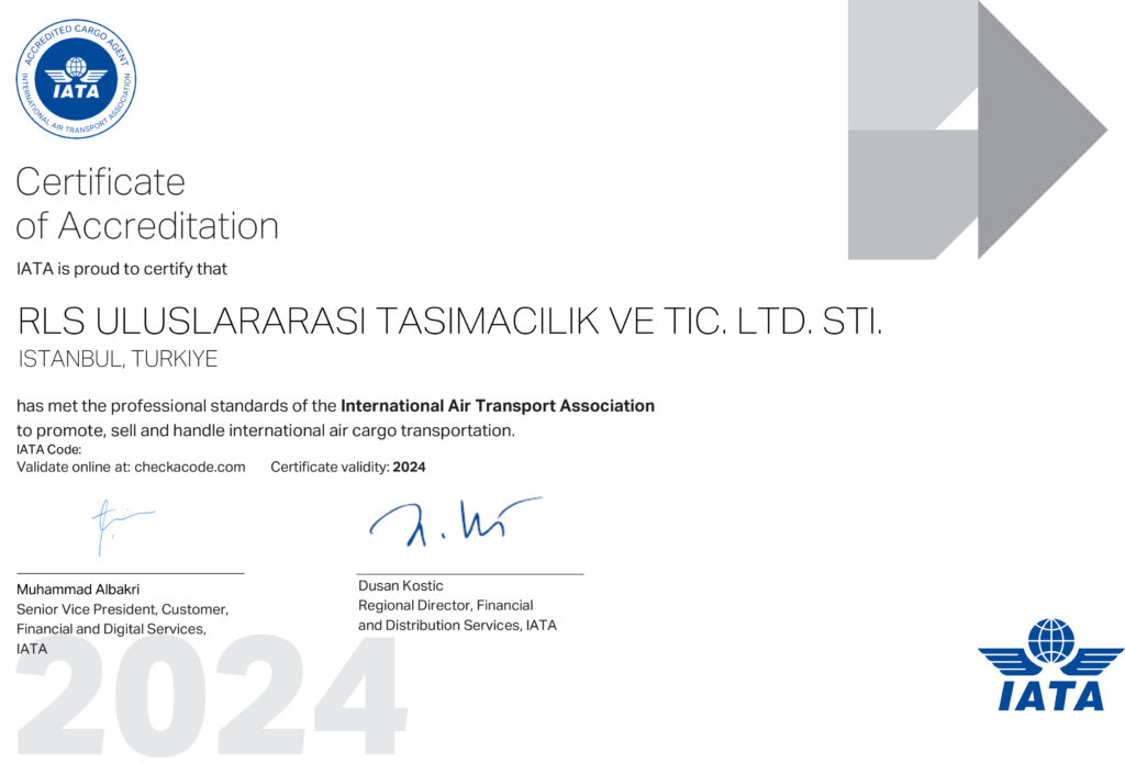 RLS ULUSLARARASI TASIMACILIK VE TICARET LIMITED SIRKETIIATA