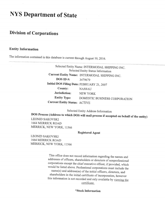 Intermodal Shipping IncBusiness License