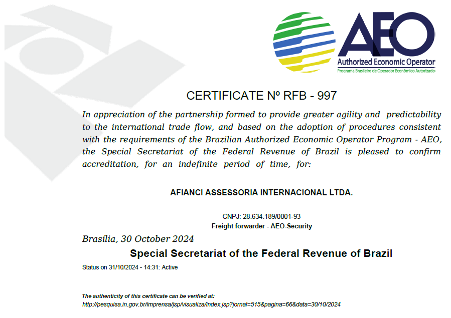Afianci Assessoria Internacional LTDA