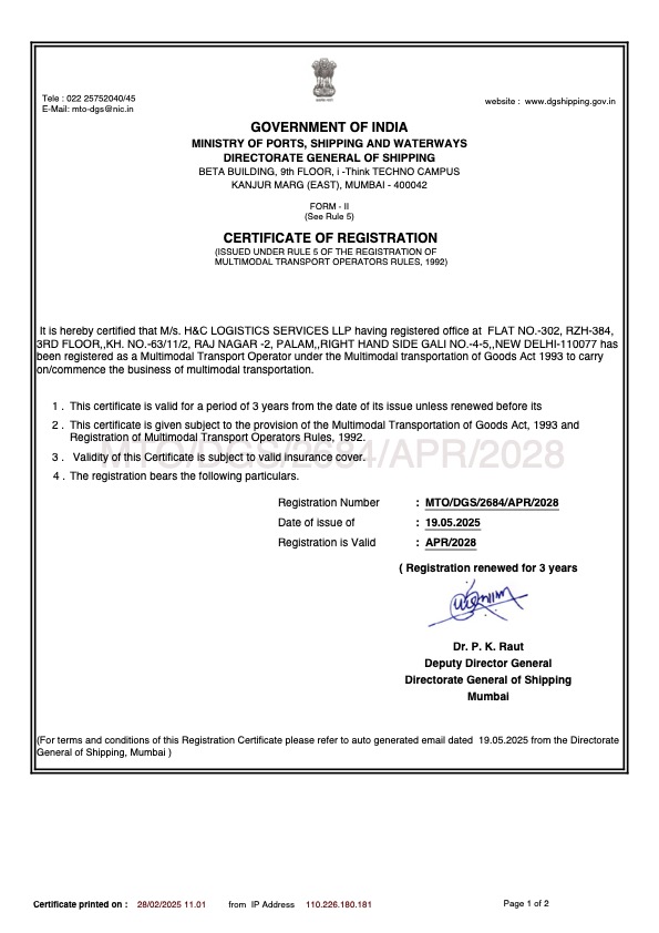 H&C LOGISTICS SERVICES LLP