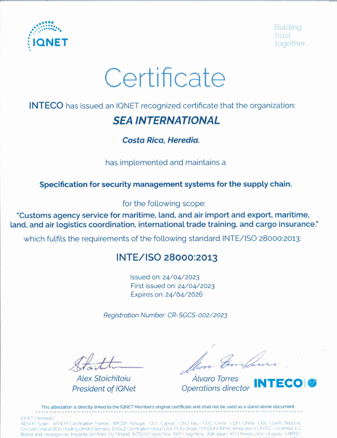 GRUPO LOGISTICO SEA INTERNATIONAL S.R.LIQNET