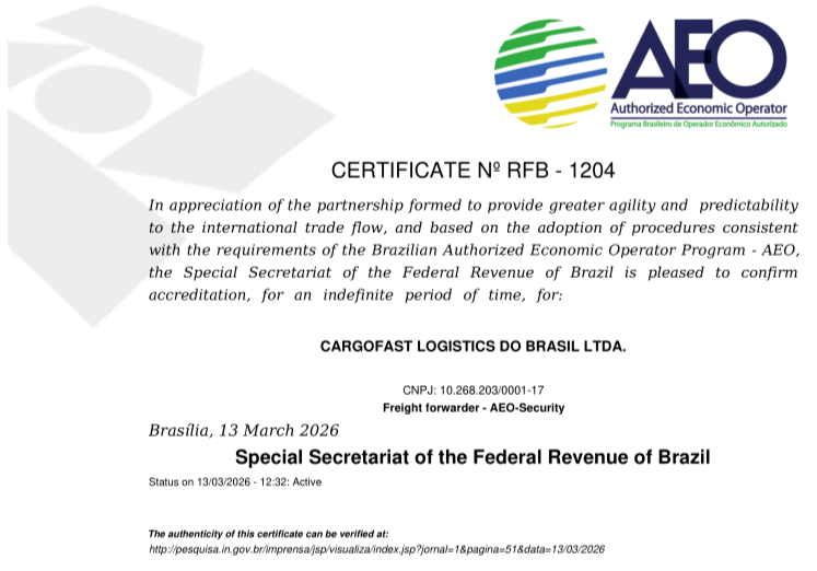 CARGOFAST LOGISTICS DO BRASIL LTDA