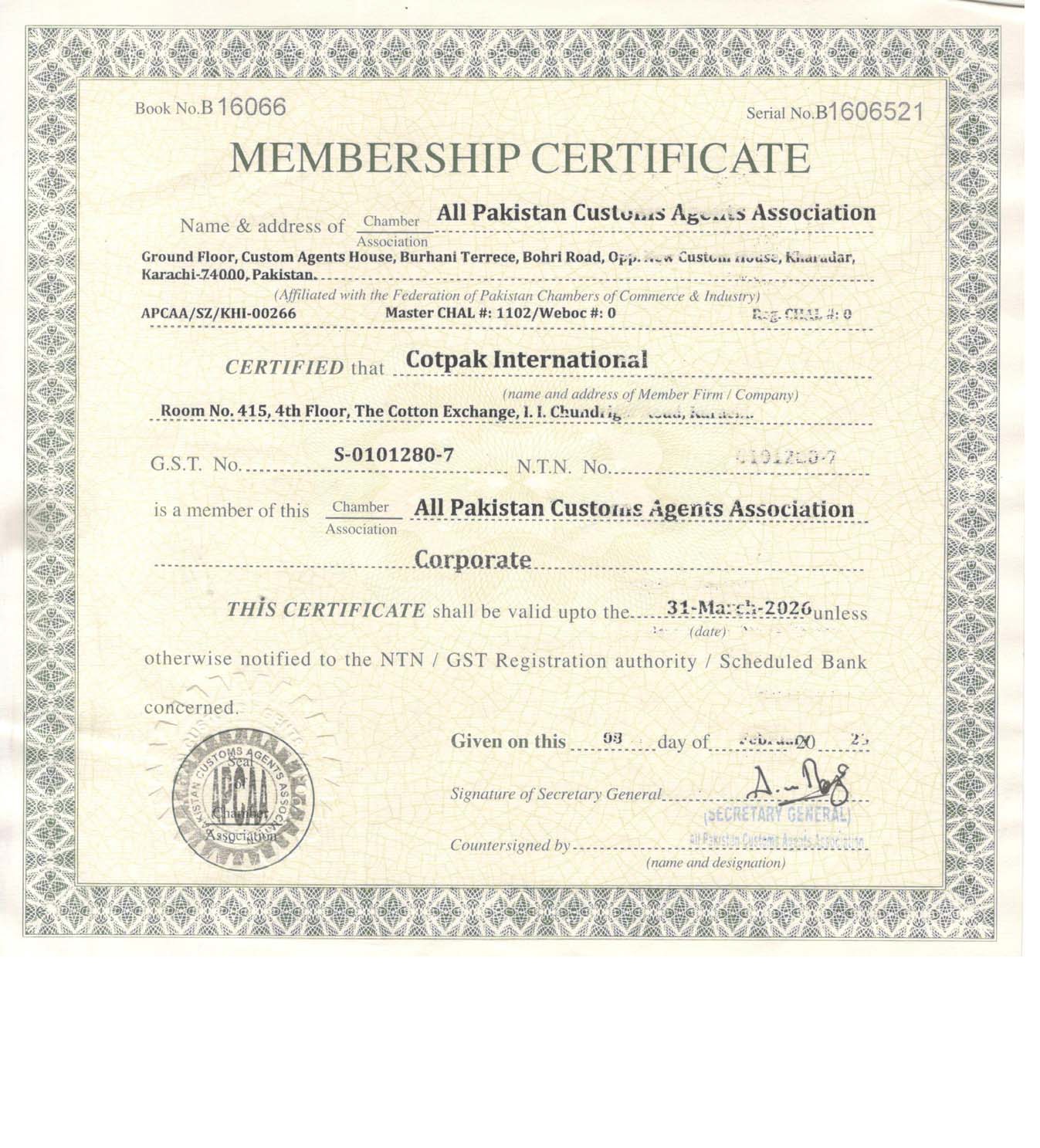Cotpak InternationalAPCAA