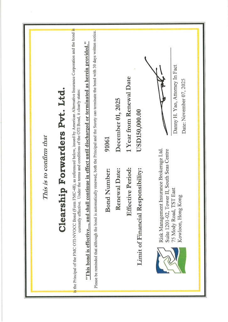 CLEARSHIP FORWARDERS PRIVATE LIMITED