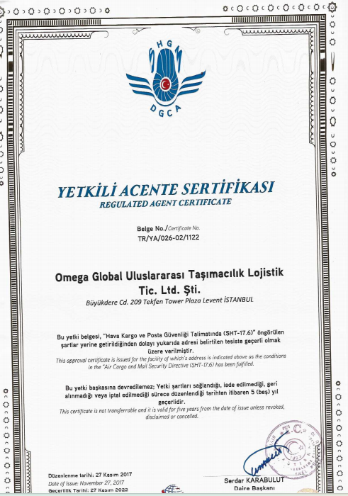 Omega Global International Transport & Logistics Ltd.SHGMYETKILI ACENTE