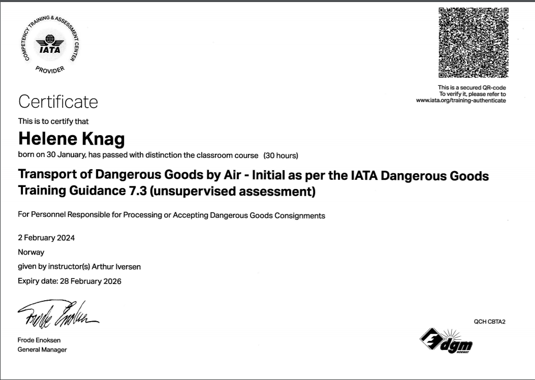 K2 Project Forwarding ASIATA Dangerous Goods