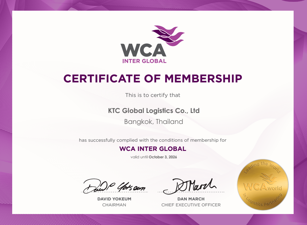 KTC GLOBAL LOGISTICS CO.,LTDWCA