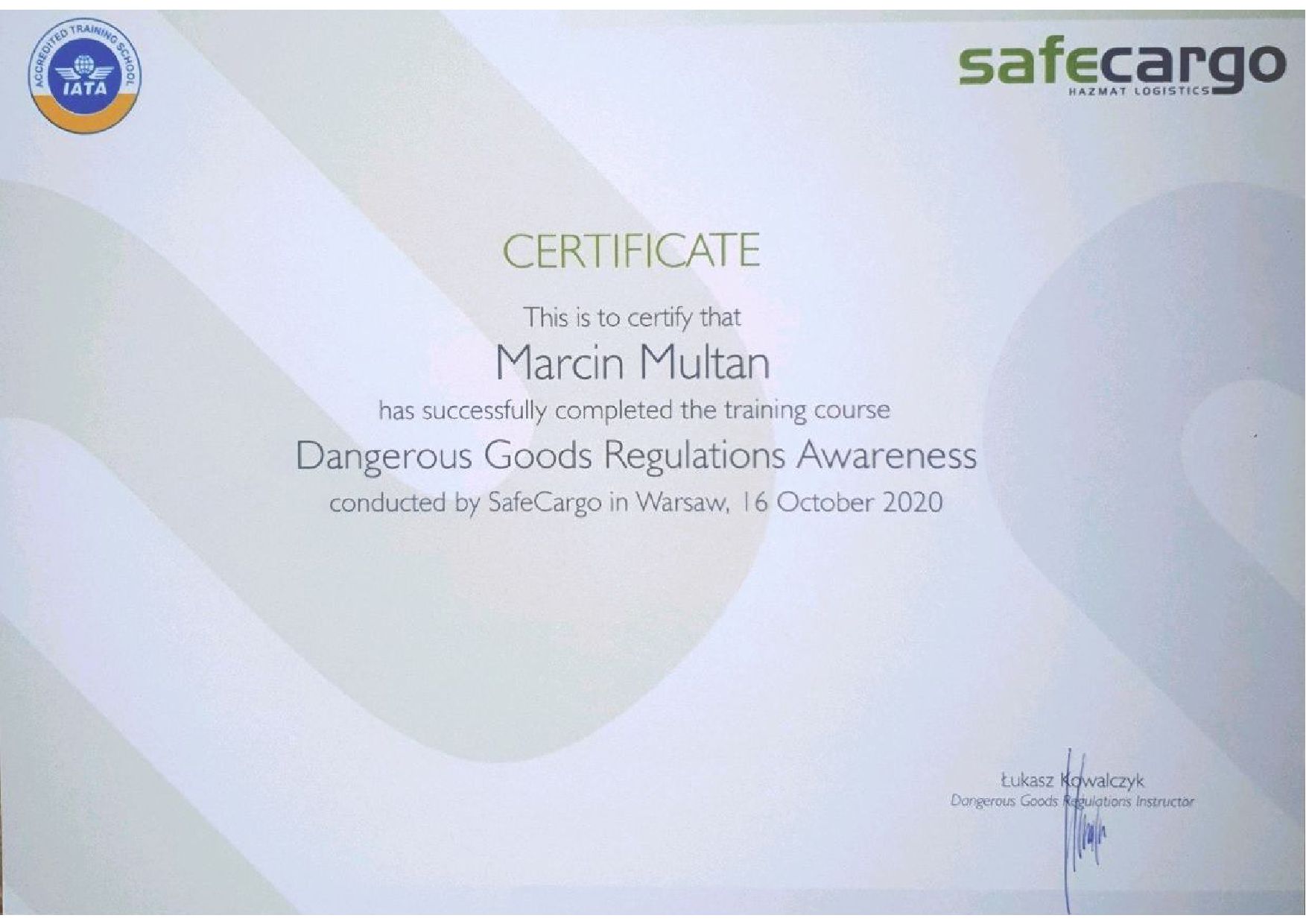 SPN Logistics sp. z o.o.DGR Awarness M. Multan
