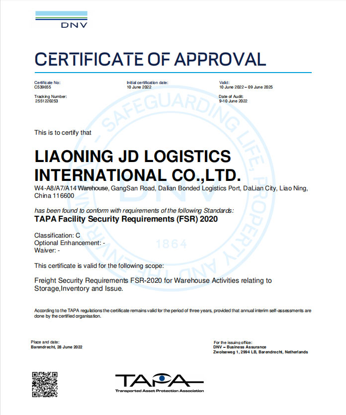 LIAONING JD LOGISTICS INTERNATIONAL CO.,LTDTAPA