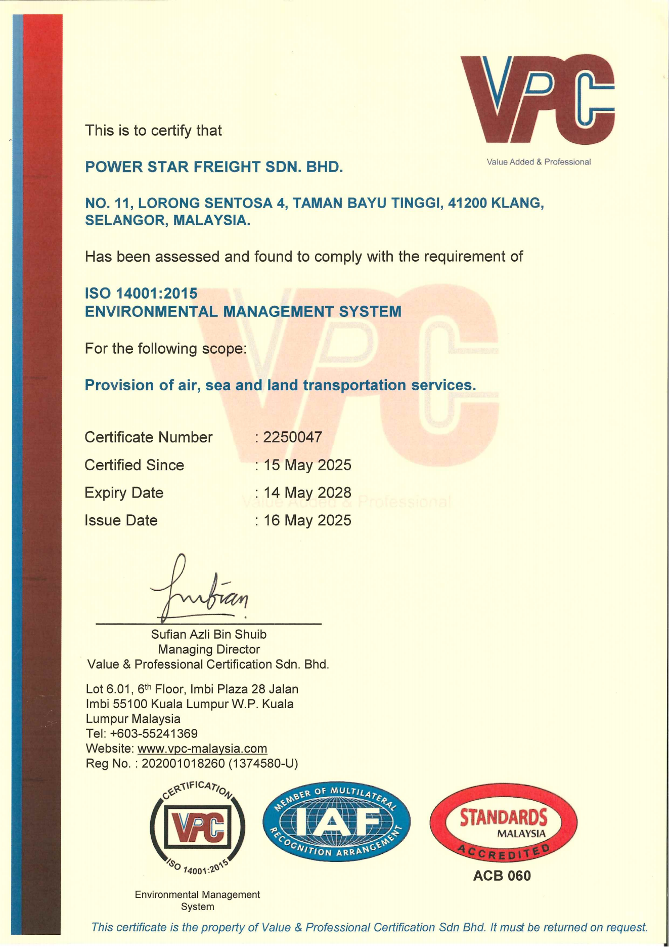 Power Star Freight Sdn. Bhd.