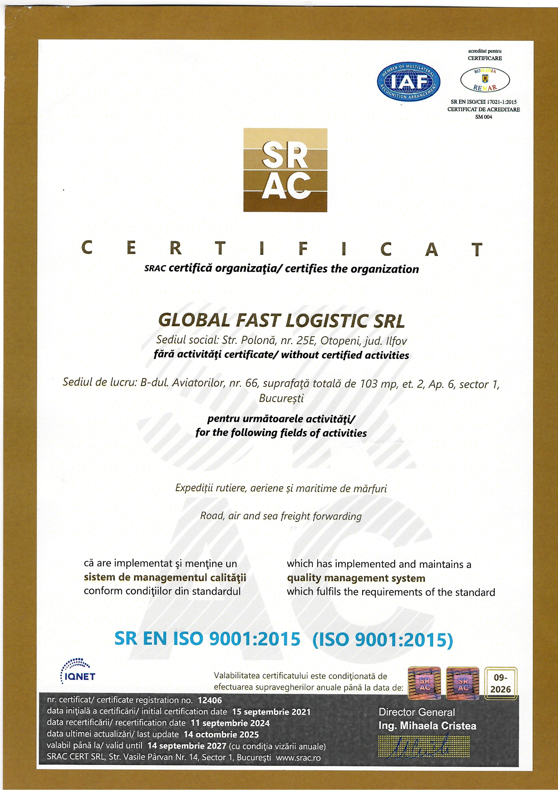 GLOBAL FAST LOGISTIC S.R.L.
