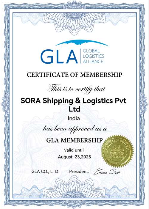 SORA SHIPPING AND LOGISTICS PRIVATE LIMITEDGLA CERTIFICATION