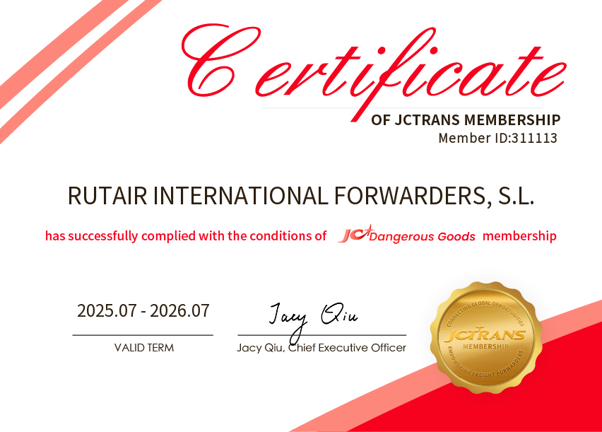 RUTAIR INTERNATIONAL FORWARDERS, S.L.JC Dangerous Goods
