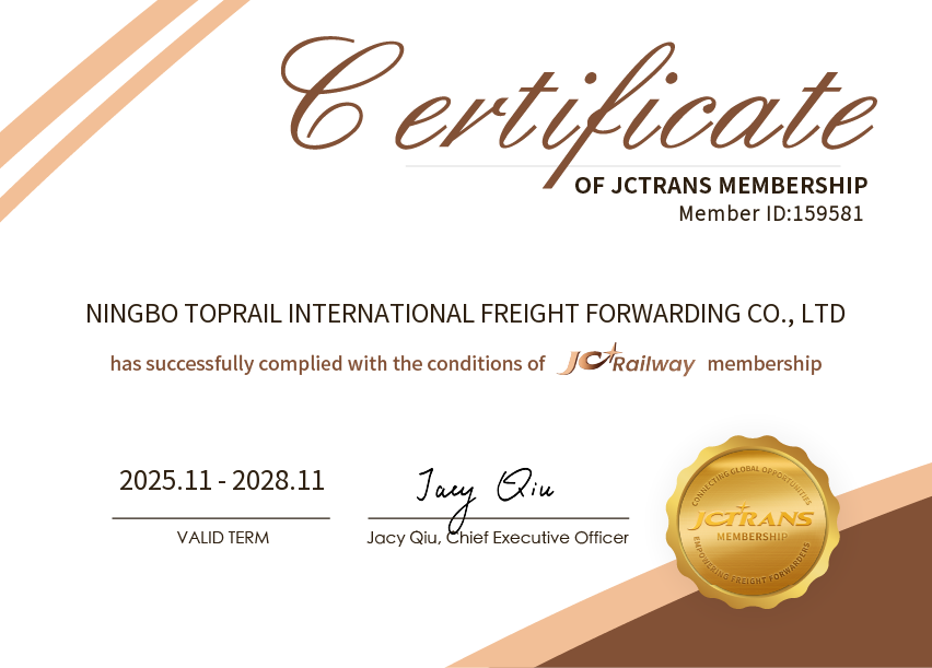 NINGBO TOPRAIL INTERNATIONAL FREIGHT FORWARDING CO., LTDJC Railway