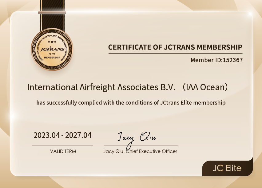International Airfreight Associates B.V. （IAA Ocean）JC Elite